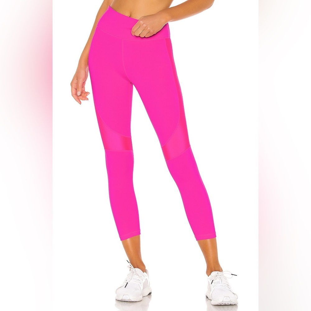 Revolve ALALA Crop Vamp Leggings 7/8 Length High Rise Tights Hot Pink Size S